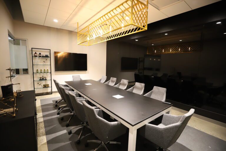 Luxury boardroom seating up to 12 people