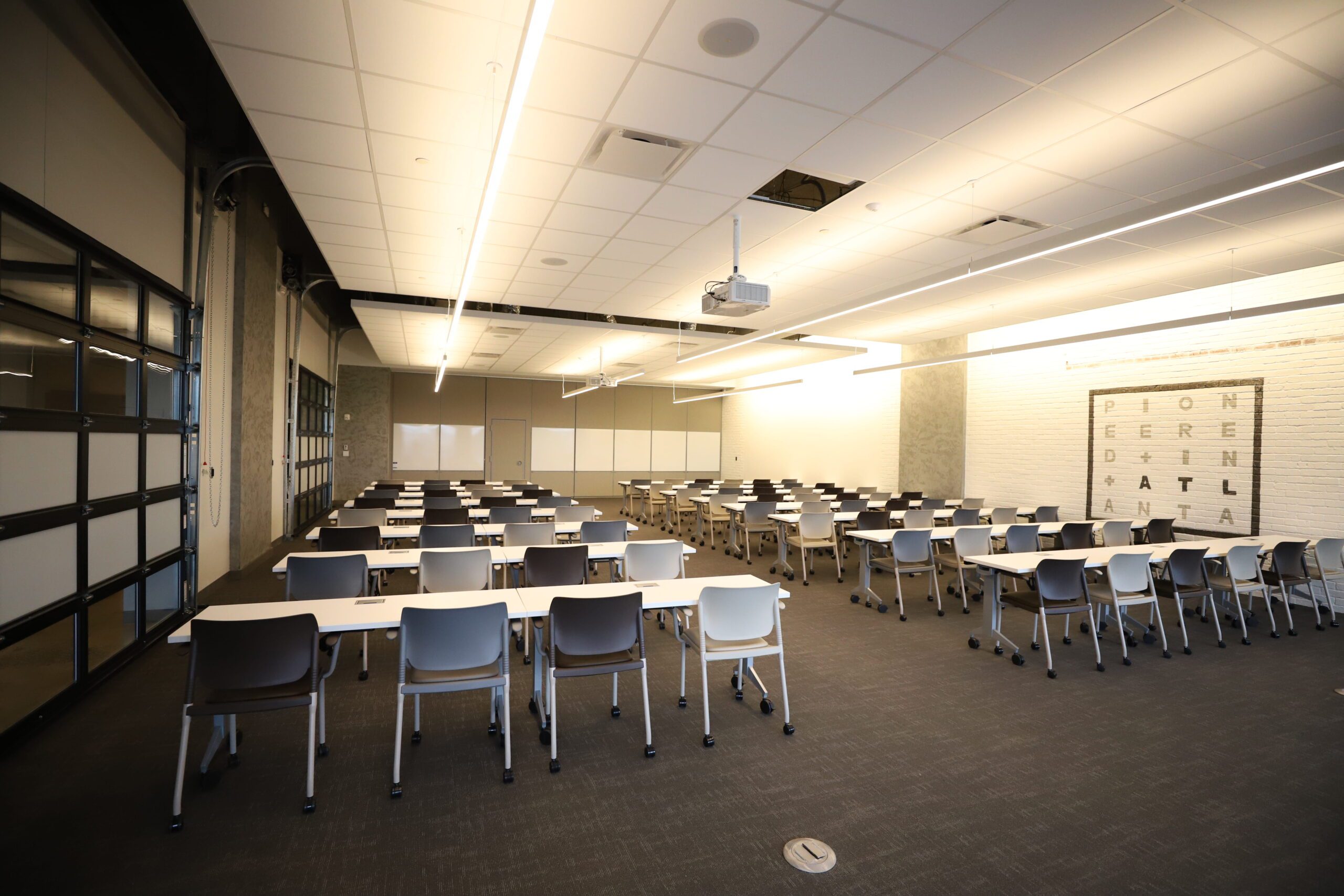 Garage, classroom seating