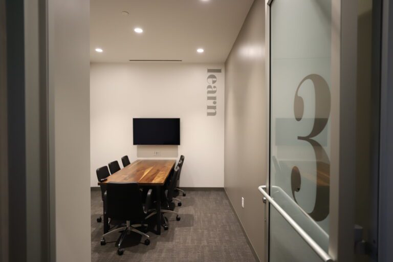 Conference room seating up to 7 people