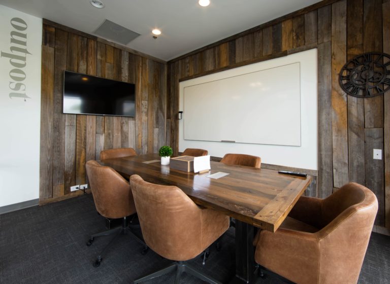Luxury boardroom with whiteboard