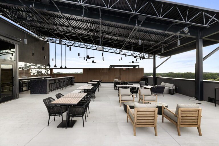 A/V amenities like two LED screens and music-ready tech available