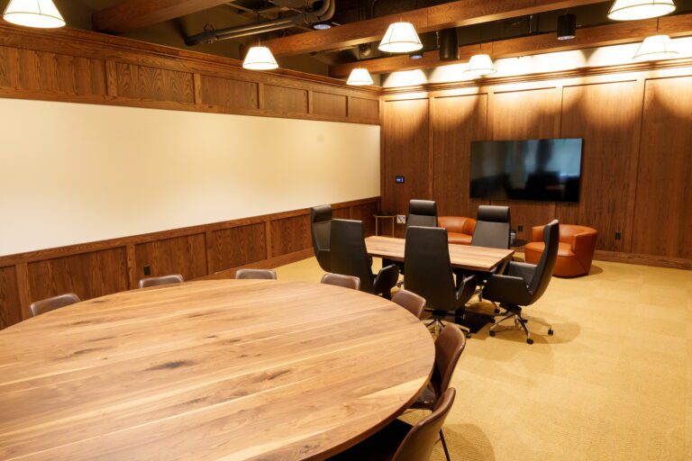 Includes LED screen, A/V capabilities and whiteboard for brainstorming